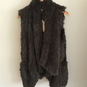 Lord & Taylor Faux Fur Drape Vest